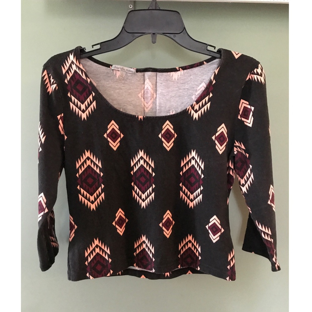 Geometric Print Crop Top